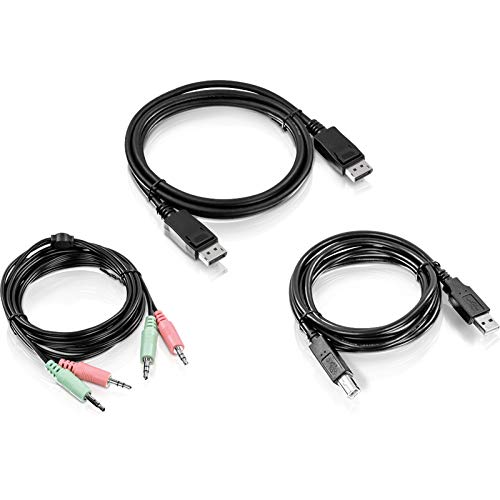TRENDnet 6 Ft. Display Port, USB, and Audio KVM Cable Kit, Compatible with KVM Switches, TK-240DP, TK-440DP, TK-241DP, TK-441DP, DisplayPort 1.2