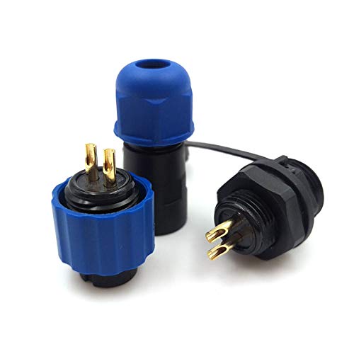 SZJELEN 2Pin Aviation Connector Plug and Socket,Waterproof Power Connector,Panel Mount 13mm,Waterproof IP67,LED Light Cable Wire Connector
