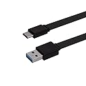 Monoprice Flat USB Type-C to Type-A 3.2 Gen1 Charge and Sync Cable - 5Gbps, 3 Amp Charging, Reversible Connector, Resists Tangling, Compatible