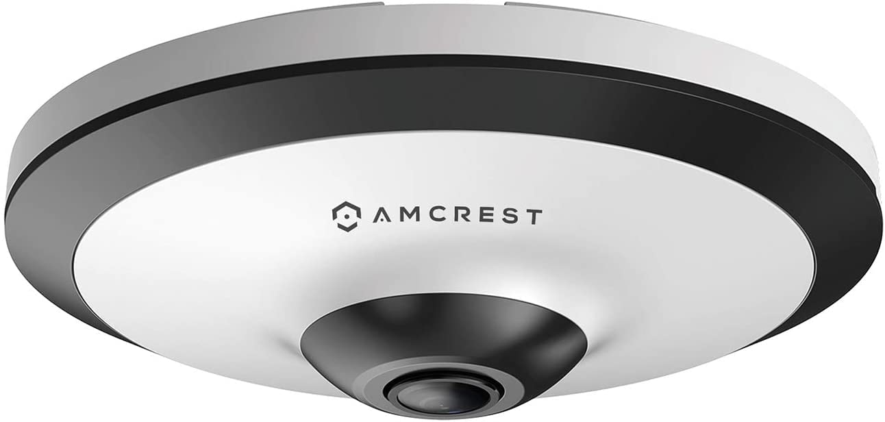 Amcrest Fisheye IP POE Camera, 360° Panoramic 5-Megapixel POE IP Camera, Fish Eye Security Indoor Camera, IVS Features and People Counting, MicroSD