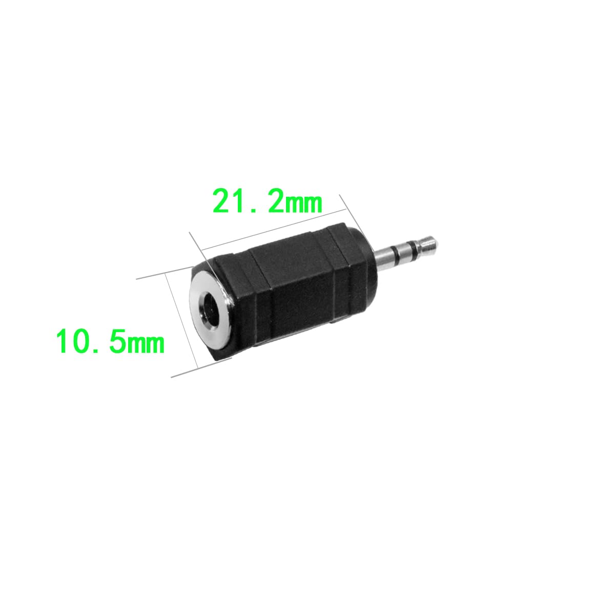 ZJKJHJY 2.5mm to 3.5mm Audio Adapter, Female to Male Stereo Connector, 3-Pack, Black