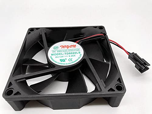 TD8020LS DC12V 0.08A 80×80×20mm Silent Refrigerator Water Dispenser Fan