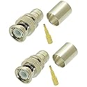 2 Qty BNC Crimp Plug Male Straight for RG8 LMR400 RG213 RG214 Cable RF Connector Ships from USA