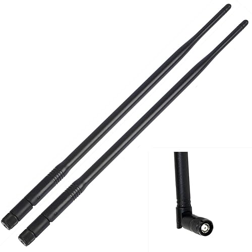 2X 6dBi Dual Band WiFi Antenna RP-TNC Male 2.4GHz/5GHz Omni-Directional for Linksys Router WRT54G WRT54GL WRT54GS WAP54G, Cisco Aironet, Trimble Total