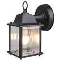 MULANDI Outdoor Light Fixture, Classic Die-Cast Aluminum & Tempered Glass Porch Light for House, E26 Base (60W Max) Waterproof Wall Lantern for Front