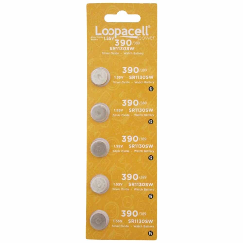 LOOPACELL 25 Pieces 390/389 SR54/SR1130W Silver Oxide Watch Batteries
