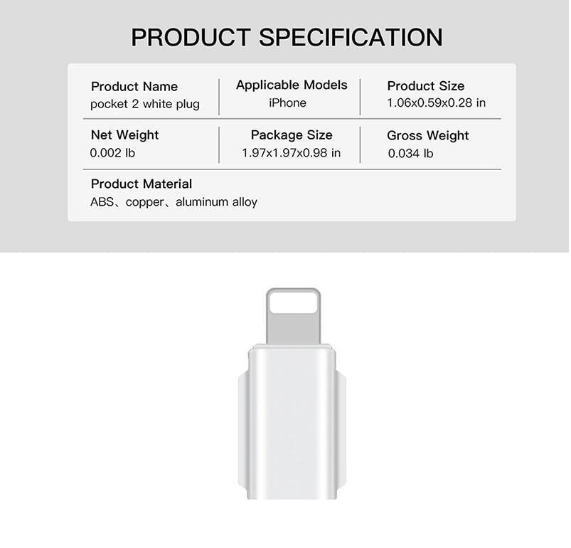 AFYMY USB Cell Phone Connection Adapter for DJI OSMO Pocket 2 (for-iPhone)