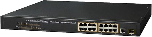 Lorex 16 Port PoE+ Switch for IP Security Camera Systems, Power Over Ethernet Switch for High Speed Transmission, Adds 16 Channels to Existing NVR