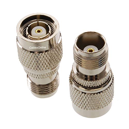 CablesOnline, 2-Pack TNC Female to RP-TNC (Reverse-Polarity TNC) Male 50-Ohm RF Coaxial Adapters, RF-T173-2