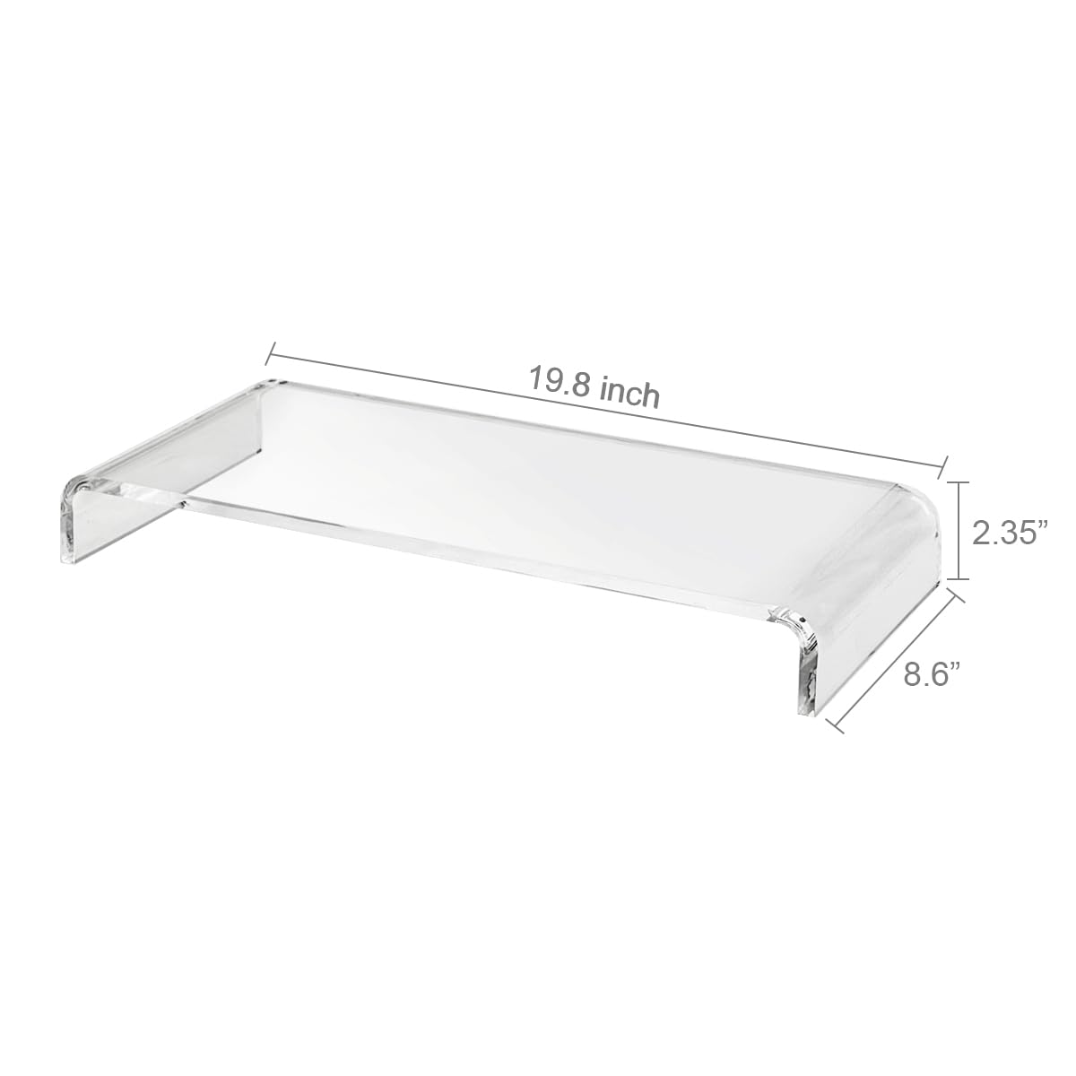 pbf PHOTO BOOTH FRAMES Clear Acrylic Monitor Stand Riser, Computer Screen Desktop Organizer, Ergonomic Display Shelf (Clear)