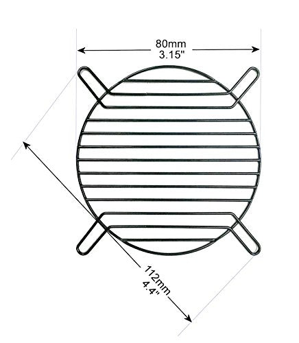 coolerguys 80mm Straight Wire Finger Grill Black with Screws (2 Pack)
