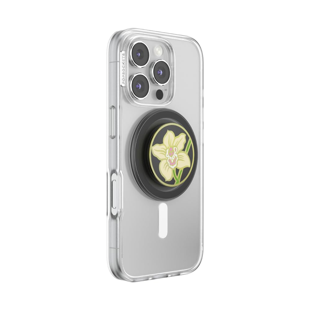 PopSockets Phone Grip for MagSafe, Magnetic Holder, Phone Stand, Enamel - Butter Orchid
