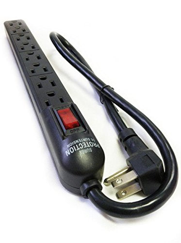 AVBcable LTS-8S 8 Outlet Power Strip, Black