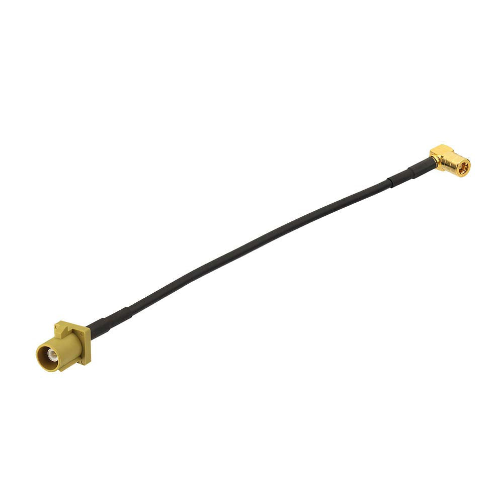 Eightwood Satellite Radio Antenna Adapter Cable 6 inches Fakra Curry Code K Male to SMB Female Right Angle Compatible with Sirius XM Car Vehicle Radio
