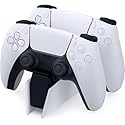 PS5 Controller Charger - Charge 2 Controllers to 90% in 50 Mins - No Annoying Lights - Click in Design Dual Fast Charging Stand Dock Station Holder