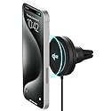 iOttie Velox Qi2 Mini Wireless Charging Car Mount - MagSafe Compatible Air Vent Phone Mount with 15W Charging for Qi2-enabled Smartphones Including