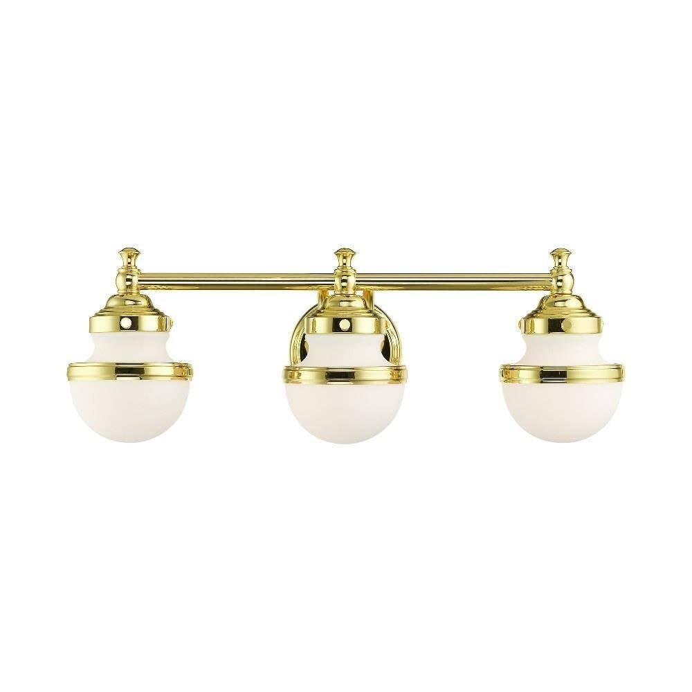 Livex Lighting 3 Light Polished Brass Bath Vanity,5713-02