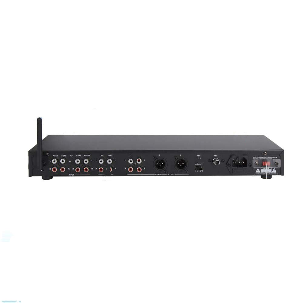 Pyle Rack Mount Studio Pre-Amplifier - Audio Receiver System w/ Digital LCD Display Bluetooth FM Radio Recording Mode Remote Control USB Flash or SD