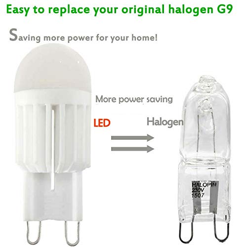 Lxcom Lighting G9 LED Bulb 3W Dimmable Chandelier Light Bulbs 30W Halogen Bulb Equivalent Warm White 3000K G9 Bi Pin Base Bulbs 300LM for Pendant Wall