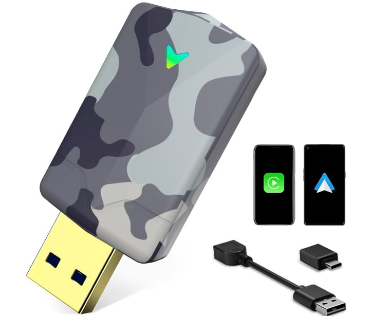 CODONOVA 2026 Mini Wireless CarPlay Adapter, Fast Stable Connection, No Latency, Converts Wired to Wireless for Carplay & Android Auto, Easy Setup in