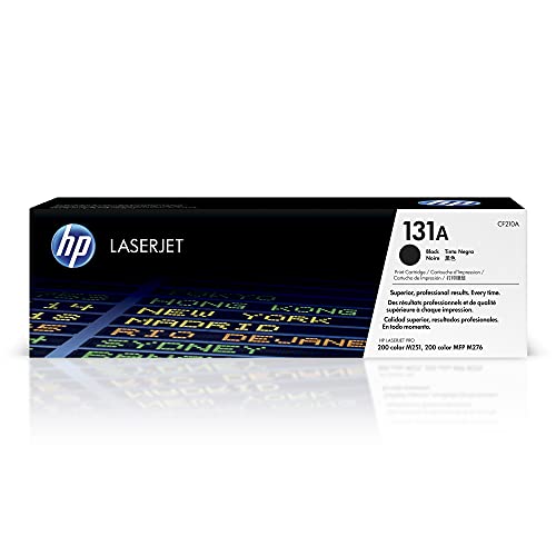 HP 131A Black Toner Cartridge | Works with LaserJet Pro 200 Color M251, LaserJet Pro 200 Color MFP M276 Series | CF210A