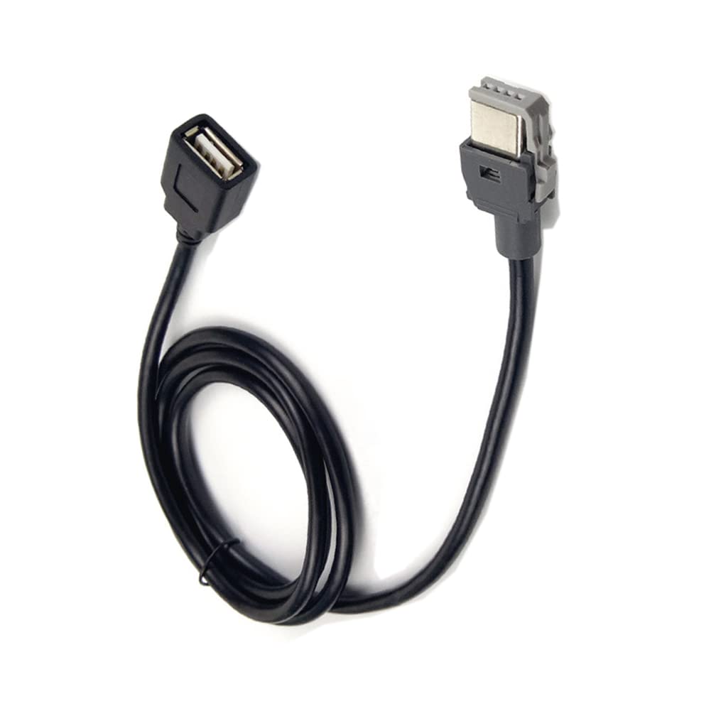 QINGRONG Car 4Pin Female to USB Female Adaptor Cable Media Central Unit USB Interface Adapter Compatible with Kia Elantra Hyundai Tucson