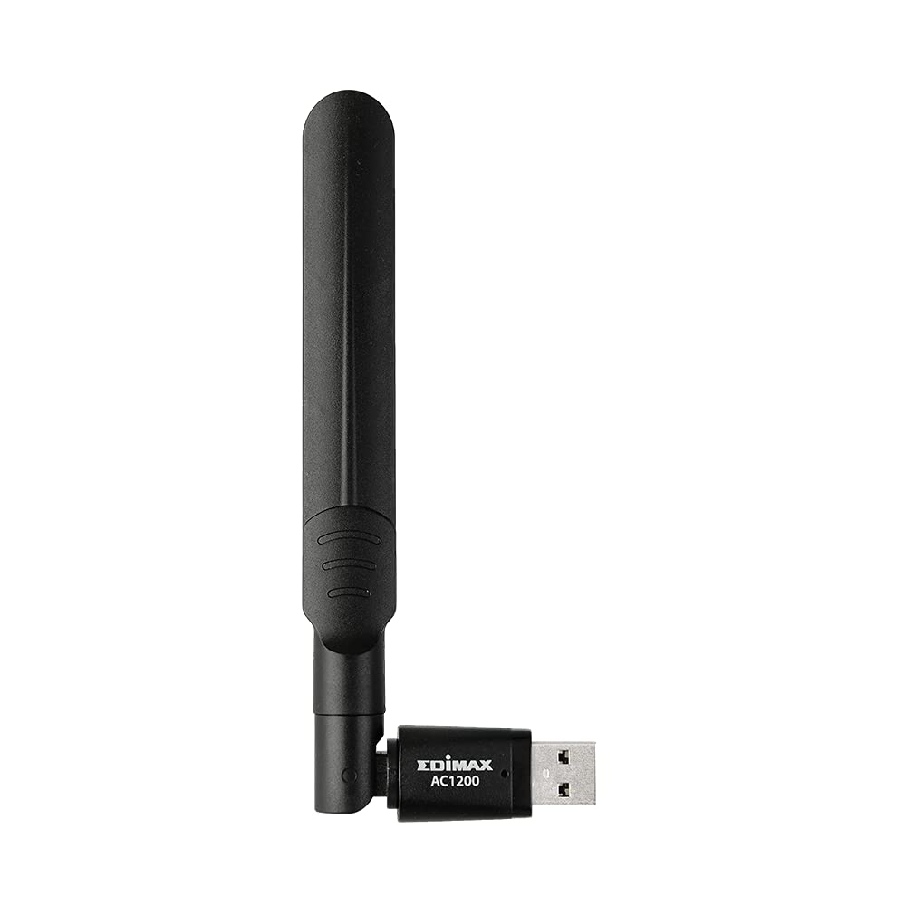 Edimax Wi-Fi 5, 802.11ac AC1200 Dual-Band Adapter for PC w/MU-MIMO, 867Mbps (5GHz) + 300Mbps (2.4GHz) Wireless USB 3.0 Adapter Dongle w/Adjustable