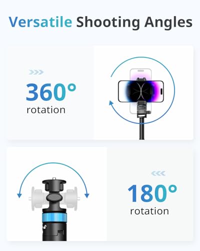 UBeesize 72" Phone Tripod - Tripod for iPhone & Selfie Stick with Phone Holder & Remote - Upgraded, Stable & Portable Stand for iPhone 17/16/15/14