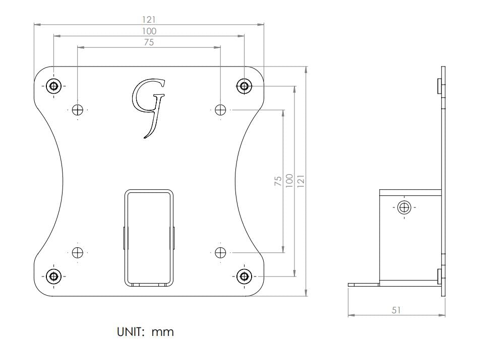 Gladiator Joe Monitor VESA Adapter Arm/Mount Compatible with HP Pavilion M22F, M24F, M27F, M27Fwa, M32F