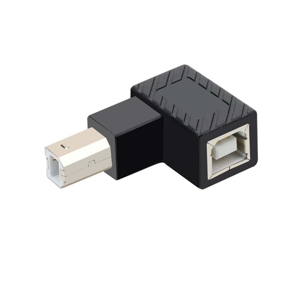 USB 2.0 Type-B Printer Adapter, 4Pack 90 Degrees USB 2.0 B Male to Type-B Female Printer Extension Adapter for Printer, Scanner, Hard Disk case HDD…
