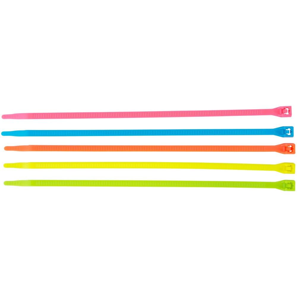 Fluorescent Cable Ties, Nylon, 8-in., 100-Pk.