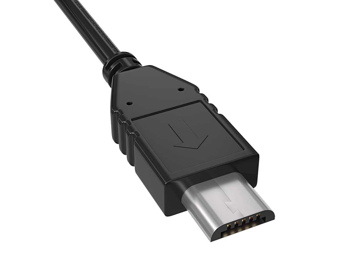 CableLeader 0.5ft USB 2.0 A Male to Micro B Male Cable, Charging Cord, Data Transfer Cable, Black, Pack of 1
