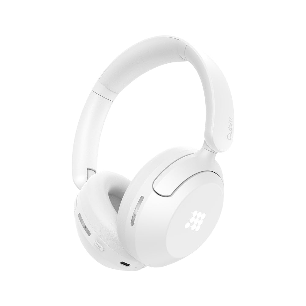 Cubitt Power Headphones with Hybrid ANC | Bluetooth 5.4 Over-Ear Headphones with 60H Playtime, 4 Mics, Auto-Pause, Transparency Mode, Low Latency…