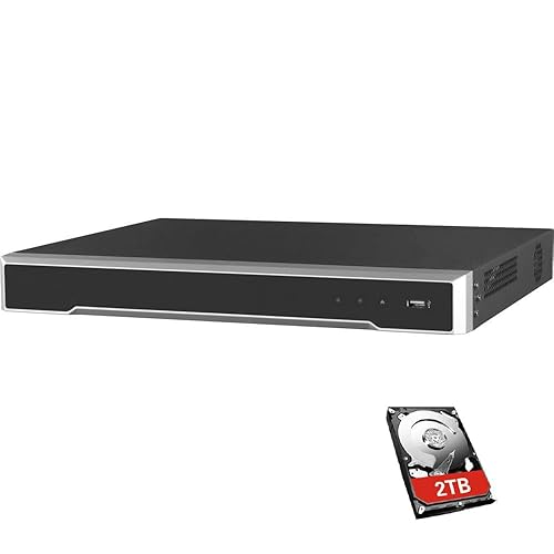DS-7616NI-Q2/16P with 2TB Hard Drive Storage, H.265 16 Channel PoE 4K 8MP Network Video Recorder NVR, Plug & Play, International Original English