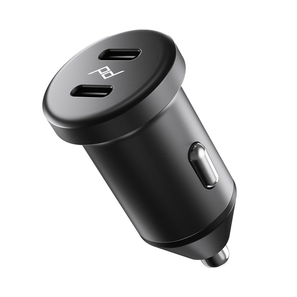 Peak Design Premium Dual USB-C Car Charger - 45W Total Output, Compact Metal Car Adapter, Fast Charging Compatible with iPhone, Android, Tablets