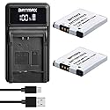 Batmax 2Pcs NB-11L NB-11LH Battery + USB LED Charger for Canon PowerShot A2300, A2400, A2500, A2600, A3400, A3500, A4000, ELPH 190, 180, 170, 160