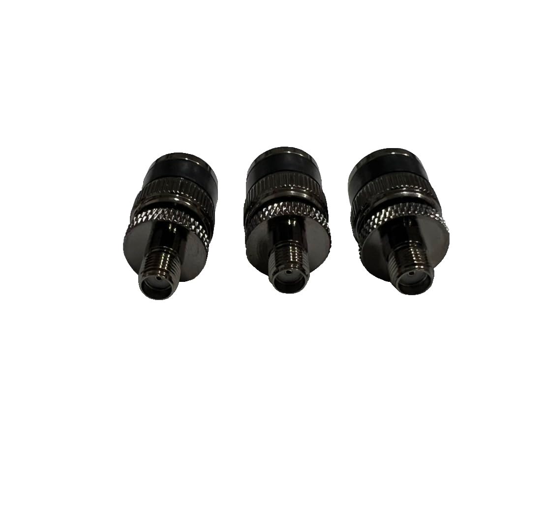 Anteenna TW-SMAJ-BNCP (3-Pack) SMA Female to BNC Male Coaxial Adapter - Premium Black Chromium Plated Copper Connector, Ideal for Amateur Radio