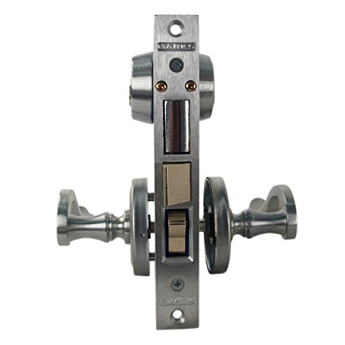 Marks 9225AC/26D-LHR Satin Chrome 26D Left Hand Reverse Lever Rose Double Cylinder Iron Gate Ornamental Mortise Lock Set with 2-1/2" Backset