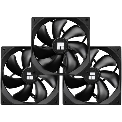 Thermalright TL-C14C X3 CPU Case Fan 140mm, PWM Fan Silent Computer CPU Fan with 1500RPM Speed, CPU Cooling Black Fan,3 Quantities