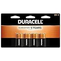 Duracell Coppertop 9V Battery, 4 Count (Pack of 1), Long-lasting All-Purpose Alkaline 9V Batteries for Household and Office Devices