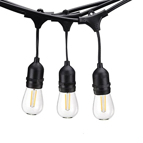 Holiday Lighting Outlet LED Filament S14 Commercial Grade Replacement Light Bulbs, Outdoor Weatherproof 1.5 Watt Dimmable Plastic Bulbs for Patio