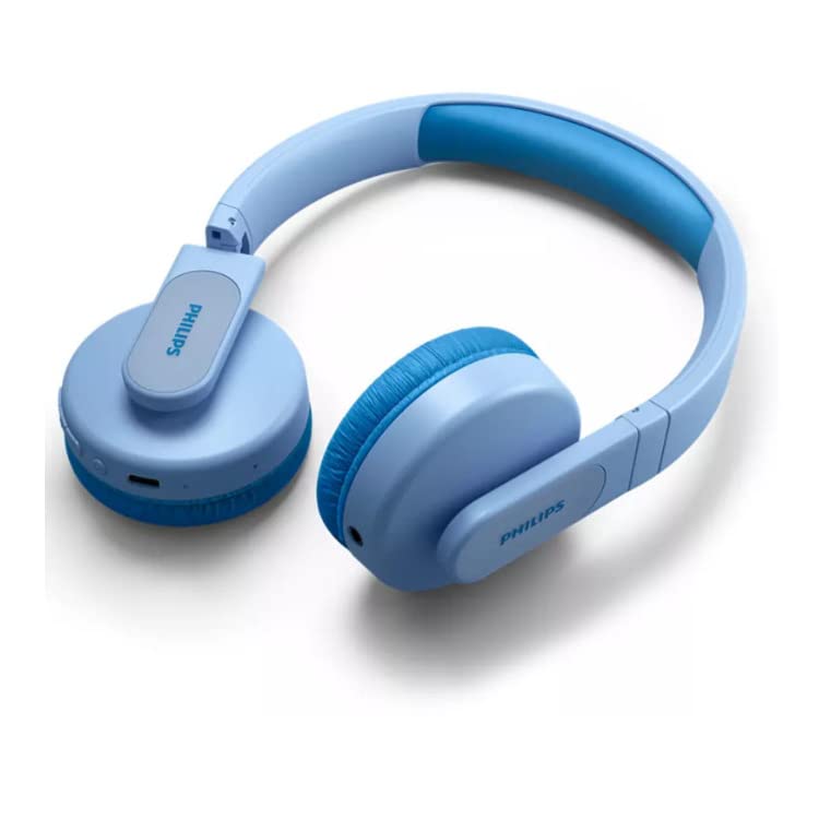 Philips K4206 Kids Wireless On-Ear Headphones, Bluetooth + Cable Connection, 85dB Limit for Safer Hearing, Built-in Mic, 28 Hours Play time, Parental…