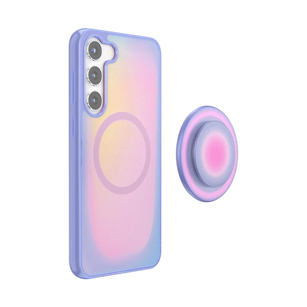 PopSockets Samsung Galaxy S23+ Phone Case Compatible with MagSafe, Purple - Aura