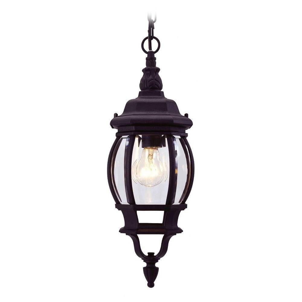 1 Light Black Outdoor Chain Lantern