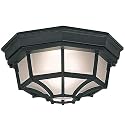 Designers Fountain 2067-BK Builder Cast Outdoor Flush Mount Ceiling Light, 10.5 in W, Black
