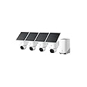 eufy Security SoloCam E42 4-Cam Kit (HomeBase S380), 4K Security Camera Wireless Outdoor, Solar Powered, AI Motion Tracking, Strobe Light, Pan & Tilt