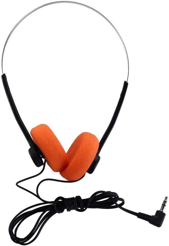 Juroicessry Orange Retro On Ear Headphones, Wired Stereo Headphones,Headphone, Lightweight Portable Headphone with Adjustable Headband 1 Piece