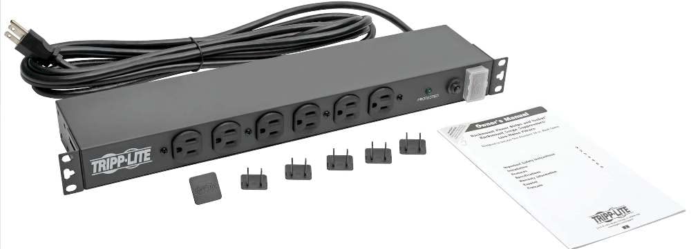 Tripp Lite DRS-1215 14-Outlet Economy Network Server Surge Protector, 1U Rack-Mount, 15 feet Cord, 3000 Joules, AC 120 V - 19 inch rack