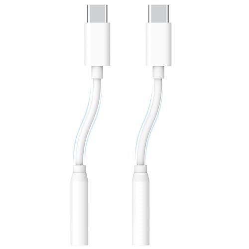 USB C to 3.5mm Audio Adapter, 2 Pack Aux to USB C Headphone Jack Dongle for iPhone 17/16/ 15 Series, Compatible with Samsung Galaxy S24/ S23/ S22/ S21