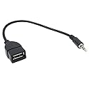 CamDesign USB 2.0 Female to Car AUX 3.5mm Male Jack Plug Audio Data Charge Cable Adapter Converter OTG Cable